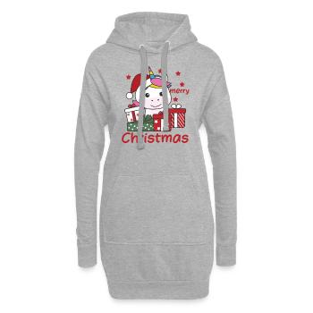 Licorne Cadeau de Noël Animaux d’hiver Licorne - Sweat-shirt à capuche long Femme - gris chiné - Devant