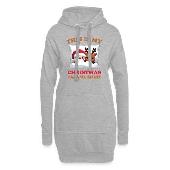 Pyjama de Noël renne du Père Noël - Sweat-shirt à capuche long Femme - gris chiné - Devant
