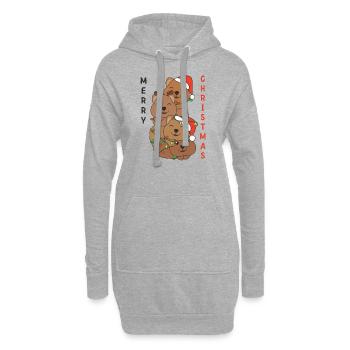 Quokka Weihnachtsbaum Weihnachts Tiere Quokkas - Hoodie-Kleid - Grau meliert - Vorne