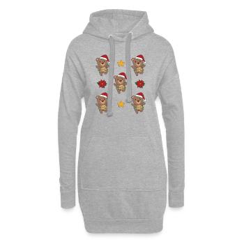 Ours Noël Hiver Animaux Ours - Sweat-shirt à capuche long Femme - gris chiné - Devant