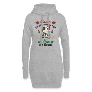 Ich will ein Kuh zu Weihnachten süße Kühe - Hoodie-Kleid - Grau meliert - Vorne