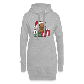Capybara Weihnachten Geschenk Winter Tiere - Hoodie-Kleid - Grau meliert - Vorne