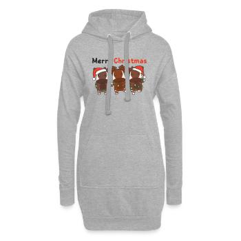 Okapi Weihnachten Winter Tiere Okapi - Hoodie-Kleid - Grau meliert - Vorne