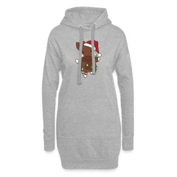 Okapi Christmas Winter Animals Okapis - Hoodie Dress - heather grey - Front