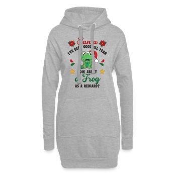 Ich will ein Frosch zu Weihnachten süße Frösche - Hoodie-Kleid - Grau meliert - Vorne