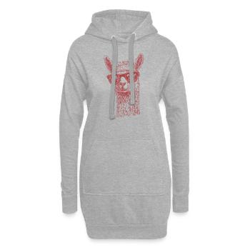 Cool llama with sunglasses funny animal - Hoodie Dress - heather grey - Front