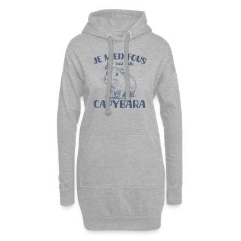 Je m'en fous je suis un capybara - süßes Capybara - Hoodie-Kleid - Grau meliert - Vorne