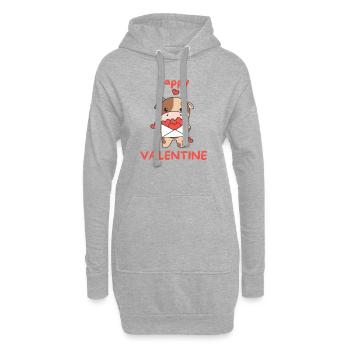 Kuh zum Valentinstag süße Tiere mit Herzen - Hoodie-Kleid - Grau meliert - Vorne
