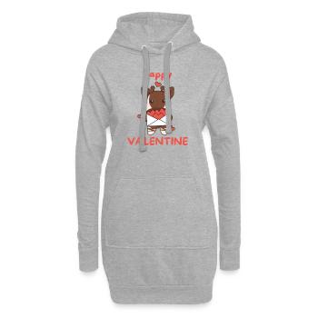 Okapi zum Valentinstag süße Tiere mit Herzen - Hoodie-Kleid - Grau meliert - Vorne