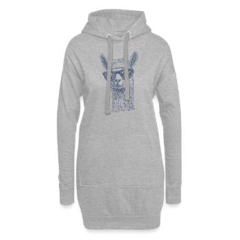 Cool llama with sunglasses funny animal - Hoodie Dress - heather grey - Front