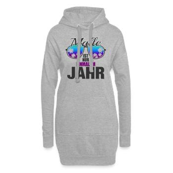 Malle Mallorca Bier Party Urlaub Feiern Geschenk - Hoodie-Kleid - Grau meliert - Vorne