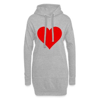 Donnez de l'amour avec un coeur - Sweat-shirt à capuche long Femme - gris chiné - Devant