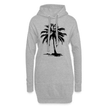 Symbole de Palm Island - Sweat-shirt à capuche long Femme - gris chiné - Devant