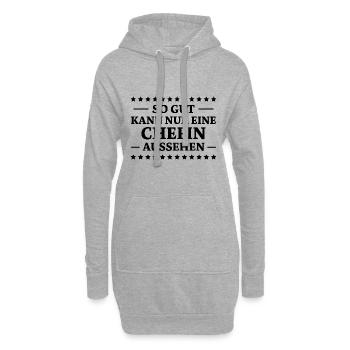 Chefin Spruch Familie Beruf Lustig Chefin Geschenk - Hoodie-Kleid - Grau meliert - Vorne
