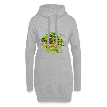 Sei mutig und kein schreckhafter Frosch - Hoodie-Kleid - Grau meliert - Vorne