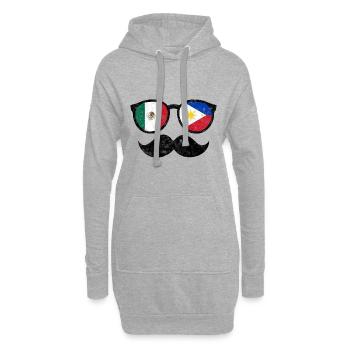 Philippinen Filipina Mexiko Bart DNA I Geschenk - Hoodie-Kleid - Grau meliert - Vorne
