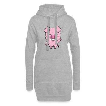 Ferkel - Hoodie-Kleid - Grau meliert - Vorne