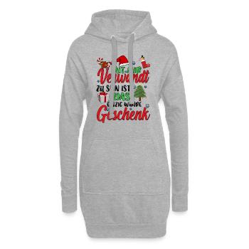 Mit mir Verwandt zu sein einzig wahre Geschenk - Hoodie-Kleid - Grau meliert - Vorne