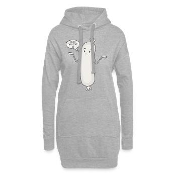 Weiss wuascht is - Spruch Wurst Lustige Weißwurst - Hoodie-Kleid - Grau meliert - Vorne