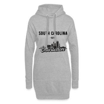 Charleston South Carolina Heimat Geschenk - Hoodie-Kleid - Grau meliert - Vorne