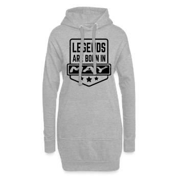 Legends are born in May - Hoodie-Kleid - Grau meliert - Vorne