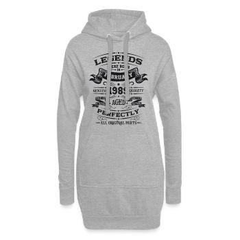 35e anniversaire Original Février Né 1989 - Sweat-shirt à capuche long Femme - gris chiné - Devant