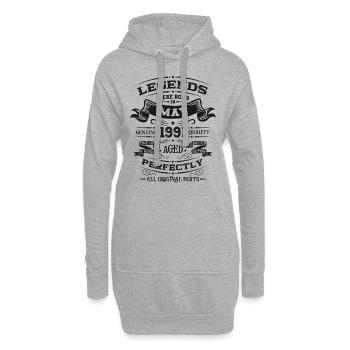 Légende Mai 1991 Millésime 1991 Anniversaire 1991 - Sweat-shirt à capuche long Femme - gris chiné - Devant