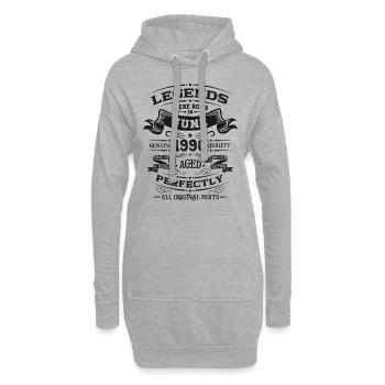 34ème anniversaire Original Juin 1990 Millésime 1990 - Sweat-shirt à capuche long Femme - gris chiné - Devant
