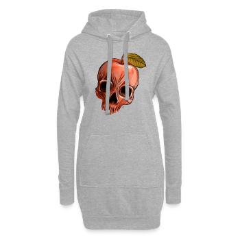 Apple Skull - Hoodie Dress - heather grey - Front