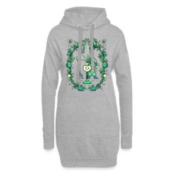 Fruit de la récolte - Sweat-shirt à capuche long Femme - gris chiné - Devant
