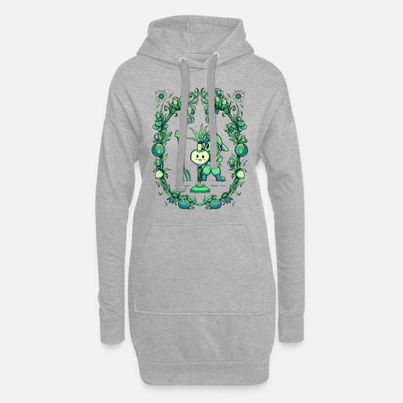 Frucht der Ernte - Hoodie-Kleid - Grau meliert