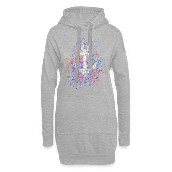 Ancre Icône Couleur Éclaboussures de couleur Éclaboussures - Sweat-shirt à capuche long Femme - gris chiné - Devant