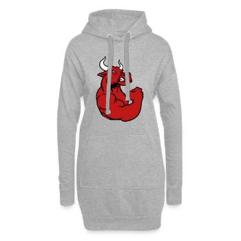 Bulle Stier Bodybuilder training Fitness Geschenk - Hoodie-Kleid - Grau meliert - Vorne