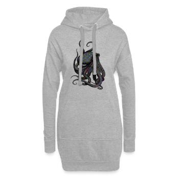 Pieuvre Goa - Sweat-shirt à capuche long Femme - gris chiné - Devant