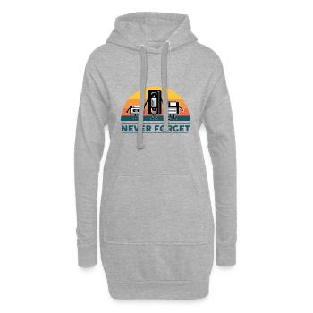 Vhs kassette Floppy Diskette nerd geek Geschenk - Hoodie-Kleid - Grau meliert - Vorne