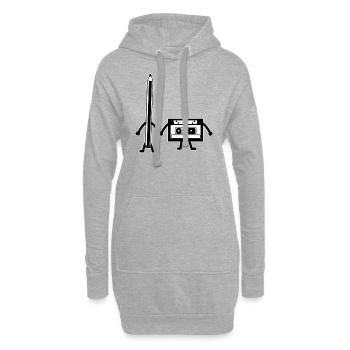 Kassette bleistift Vhs kassette Floppy Diskette - Hoodie-Kleid - Grau meliert - Vorne