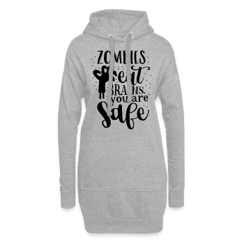 zombies Geschenk Monster Halloween Gehirn frech - Hoodie-Kleid - Grau meliert - Vorne
