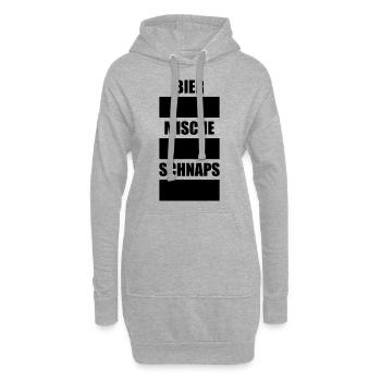 Bier Schnaps Kreide Alkohol Party Geschenk - Hoodie-Kleid - Grau meliert - Vorne