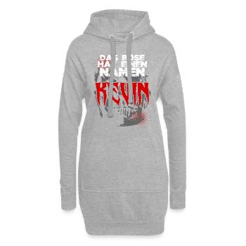 Das böse heisst Kevin - Hoodie-Kleid - Grau meliert - Vorne