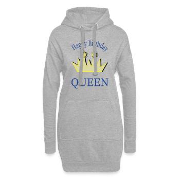 REINE joyeux anniversaire joyeux anniversaire - Sweat-shirt à capuche long Femme - gris chiné - Devant