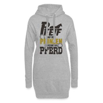 « Sifflement sur le prince » - Sweat-shirt à capuche long Femme - gris chiné - Devant