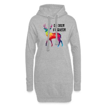 Oh Deer Dans le Queer Gay LGBT Cerf drôle cadeau - Sweat-shirt à capuche long Femme - gris chiné - Devant