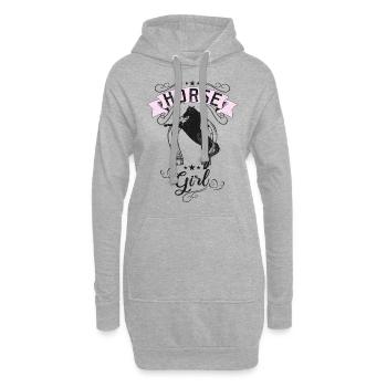 Fille cheval-cheval - Sweat-shirt à capuche long Femme - gris chiné - Devant