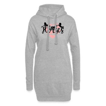 Chevaux CHEVAUX - Sweat-shirt à capuche long Femme - gris chiné - Devant
