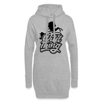 Pferde- Wild Thing - Hoodie-Kleid - Grau meliert - Vorne