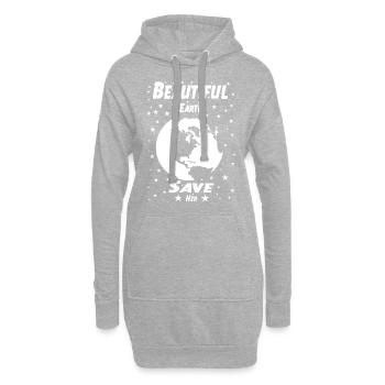 Beautiful earth - Hoodie-Kleid - Grau meliert - Vorne