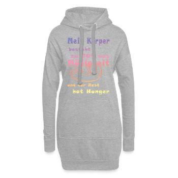 Müde faul witzig lustig - Hoodie-Kleid - Grau meliert - Vorne