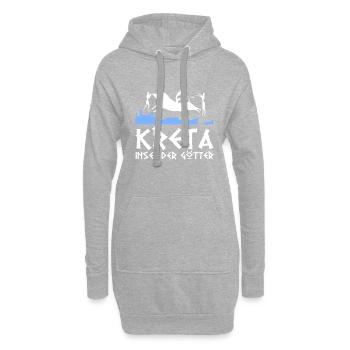 Crète île des dieux de la Grèce Cadeau - Sweat-shirt à capuche long Femme - gris chiné - Devant