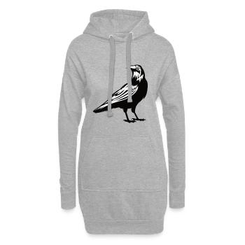 Rabe Krähe Vogel - Hoodie-Kleid - Grau meliert - Vorne