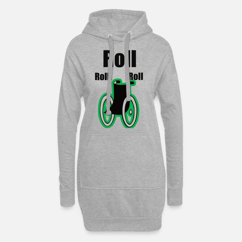 Rollstuhl - Hoodie-Kleid - Grau meliert